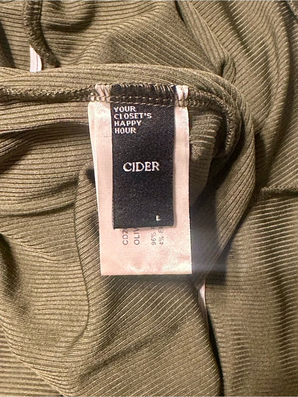 CIDER V-Neck Cami Wide Leg Jumpsuit Olive Green Size L US 8 - Picture 7 of 14
